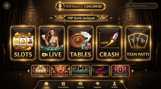 Main screen of winrupees casino page for PK players